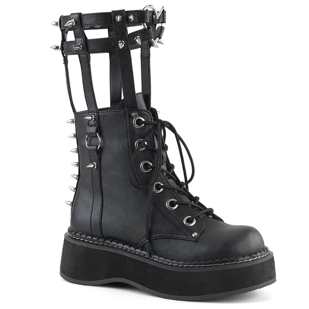 DemoniaCult Womens Boots EMILY-357 Blk Vegan Leather