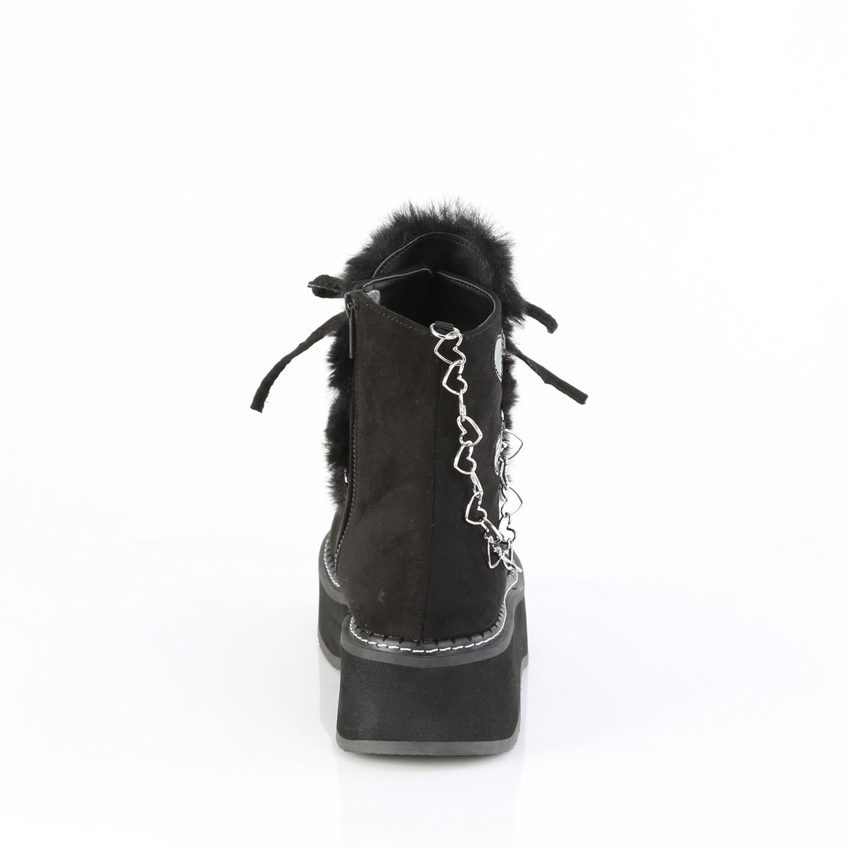 DemoniaCult   EMILY-55 Blk Vegan Suede-Faux Fur
