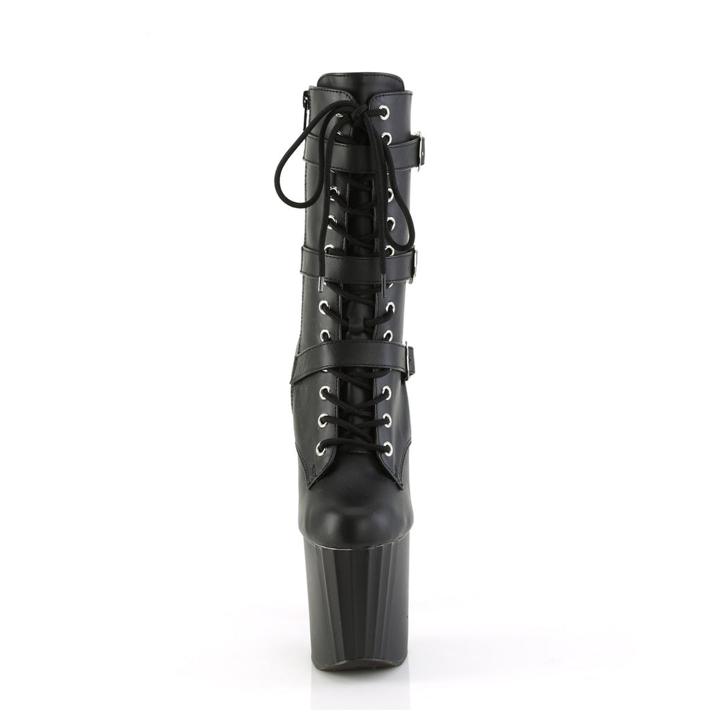 Pleaser   ENCHANT-1043 Blk Faux Le/Blk Matte