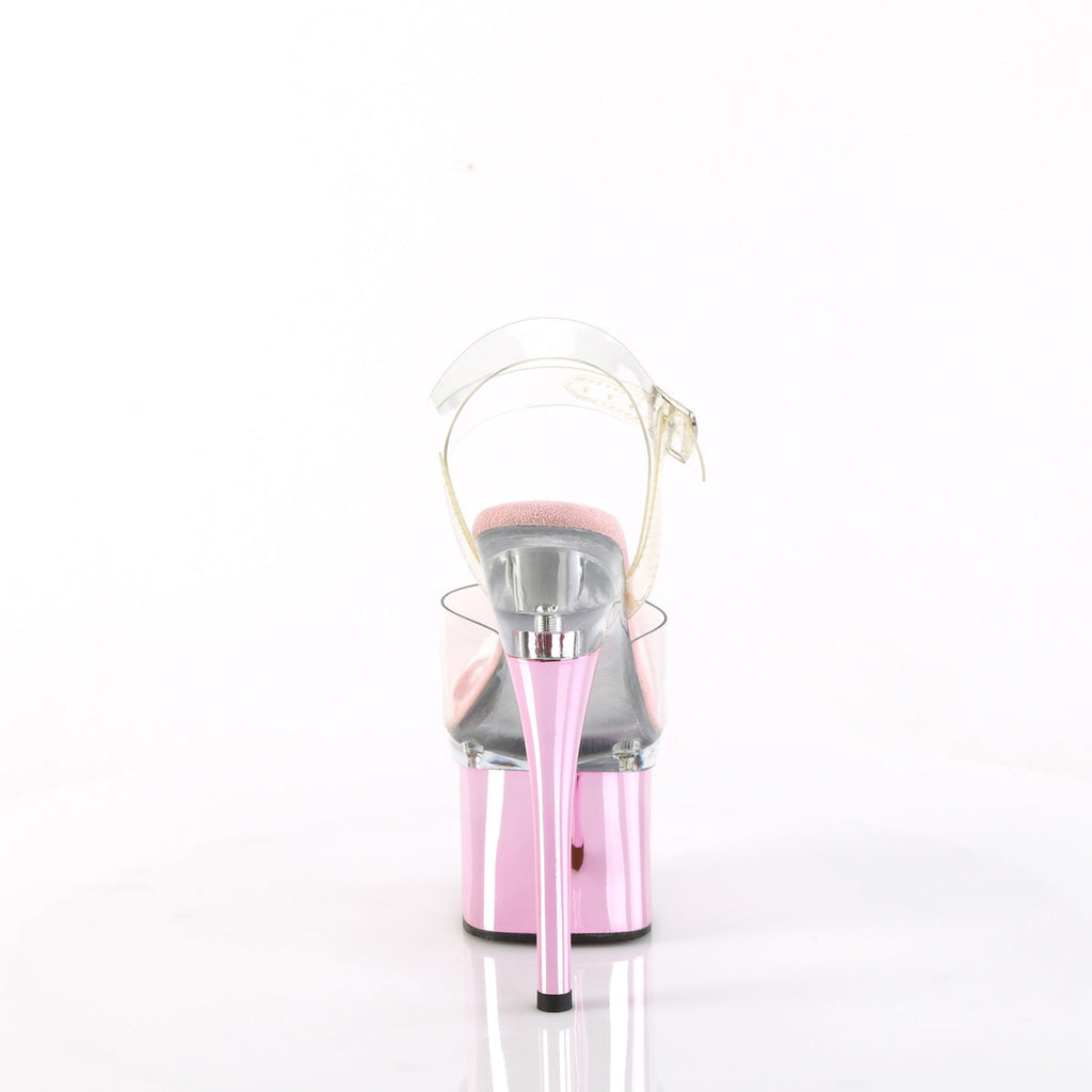 Pleaser  Sandals ESTEEM-708 Clr/Clr-B. Pink Chrome
