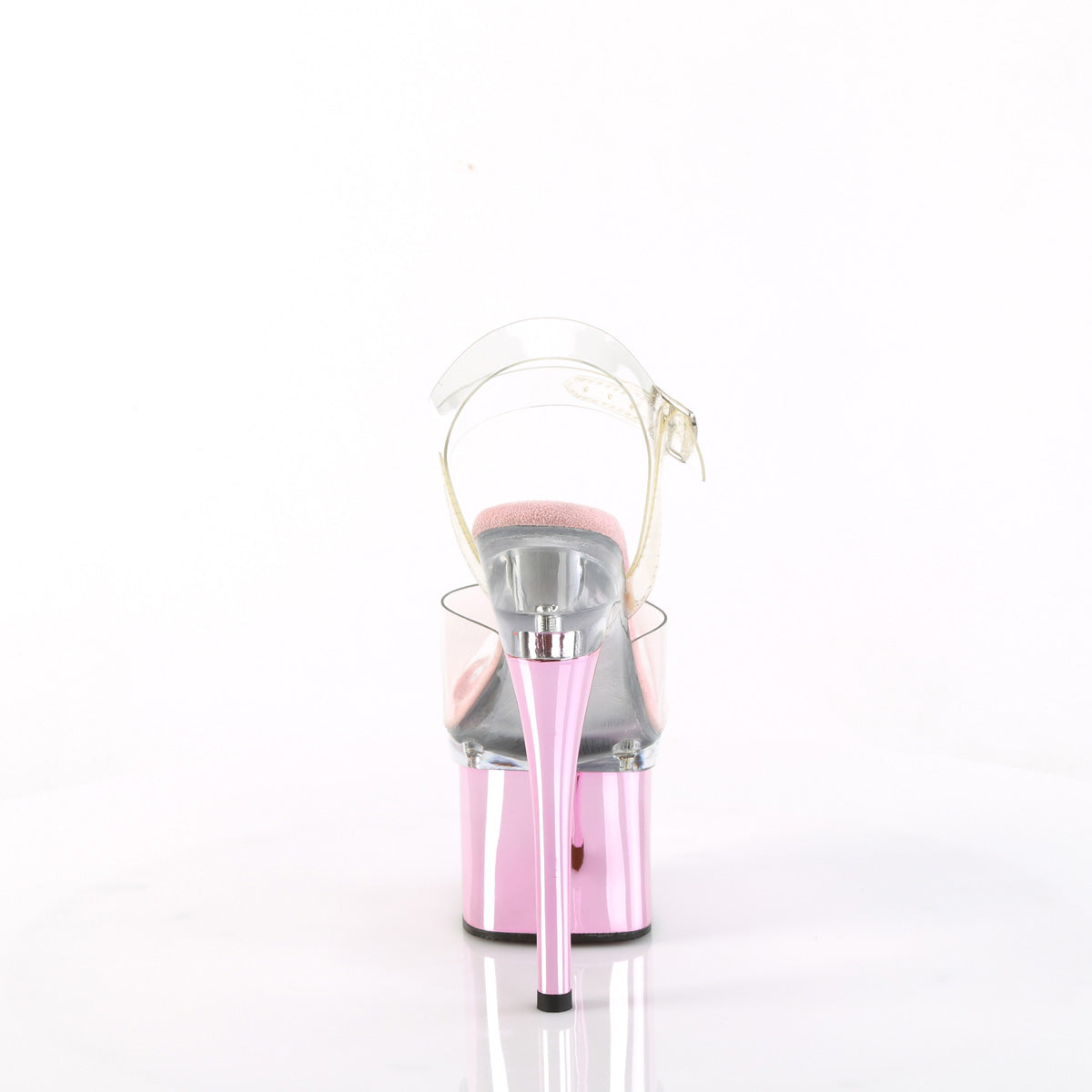 Pleaser  Sandals ESTEEM-708 Clr/Clr-B. Pink Chrome