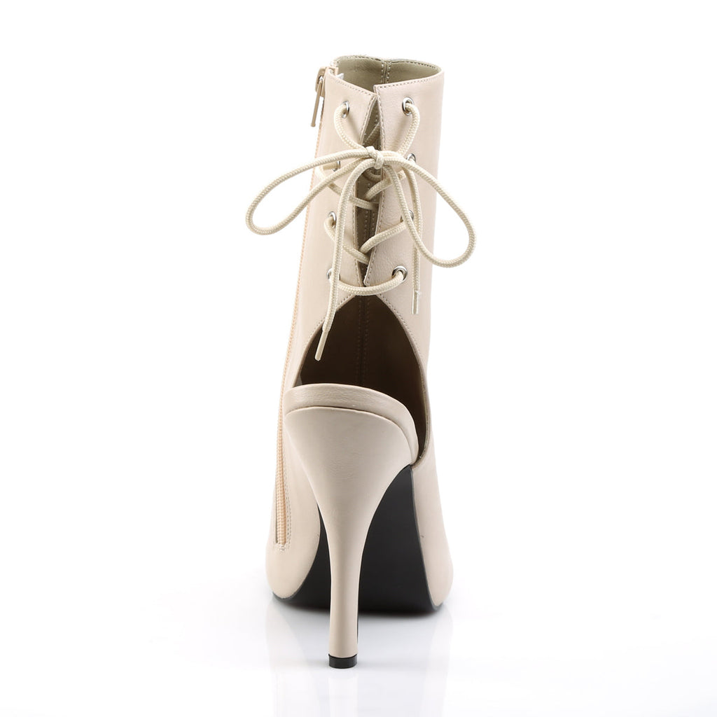 Pleaser Pink Label Womens Pumps EVE-102 Cream Faux Leather