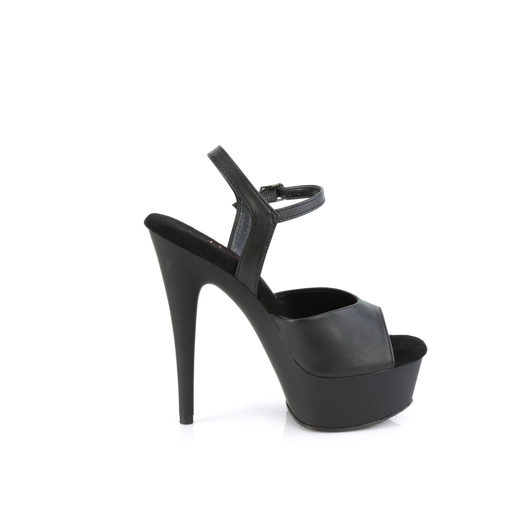 Pleaser   EXCITE-609 Blk Faux Leather/Blk Matte