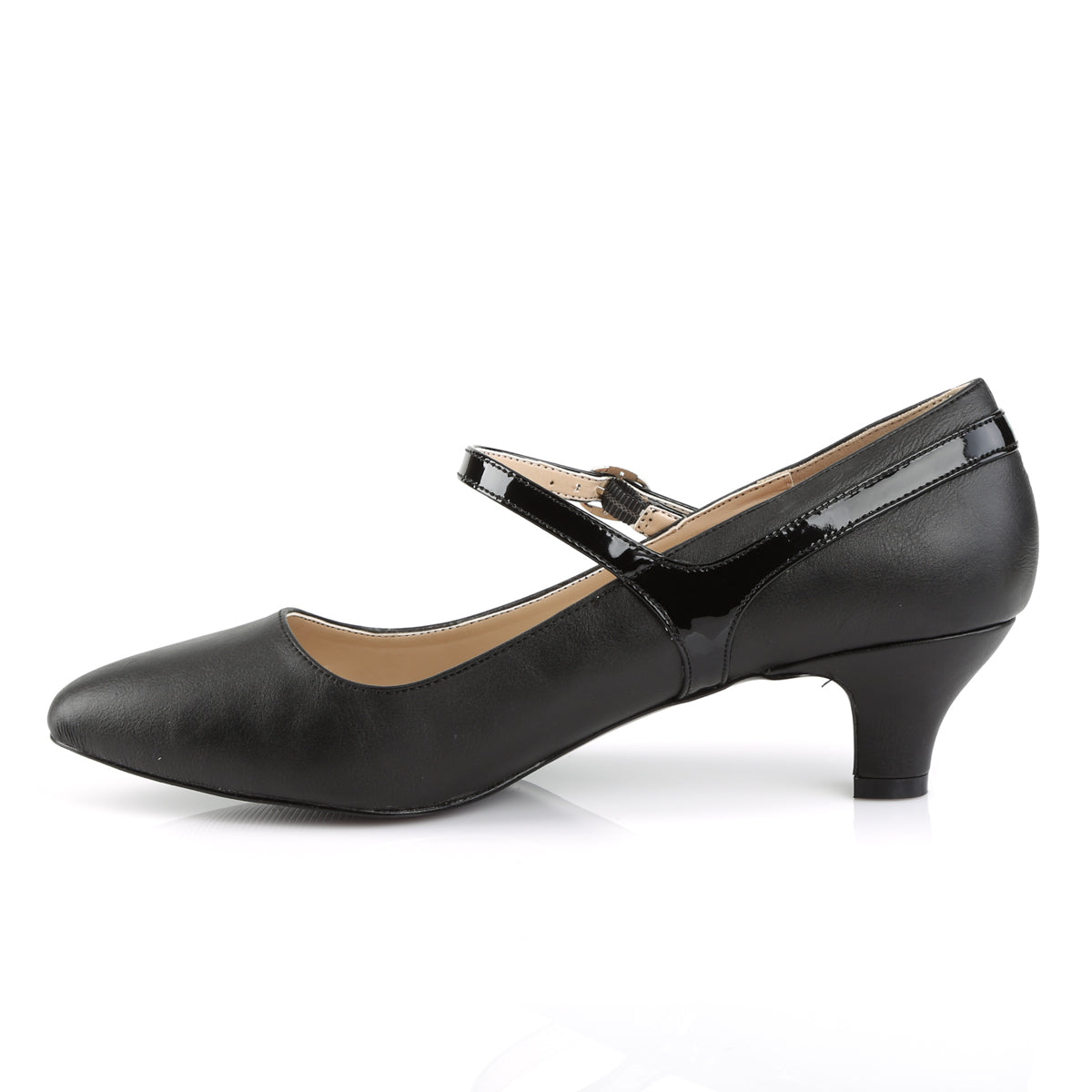 Pleaser Pink Label Womens Pumps FAB-425 Blk Faux Leather-Pat