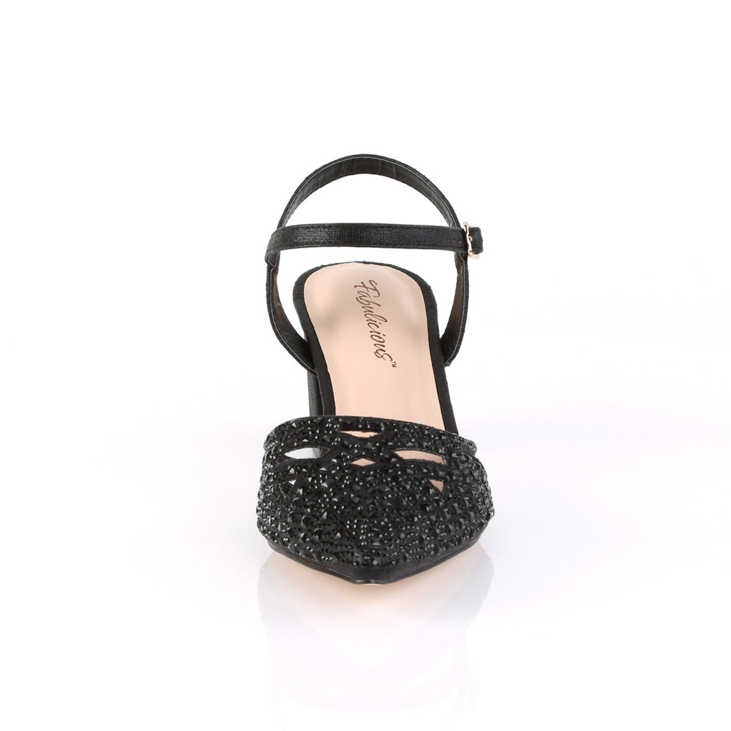 Fabulicious Womens Pumps FAYE-06 Blk Shimmering Fabric