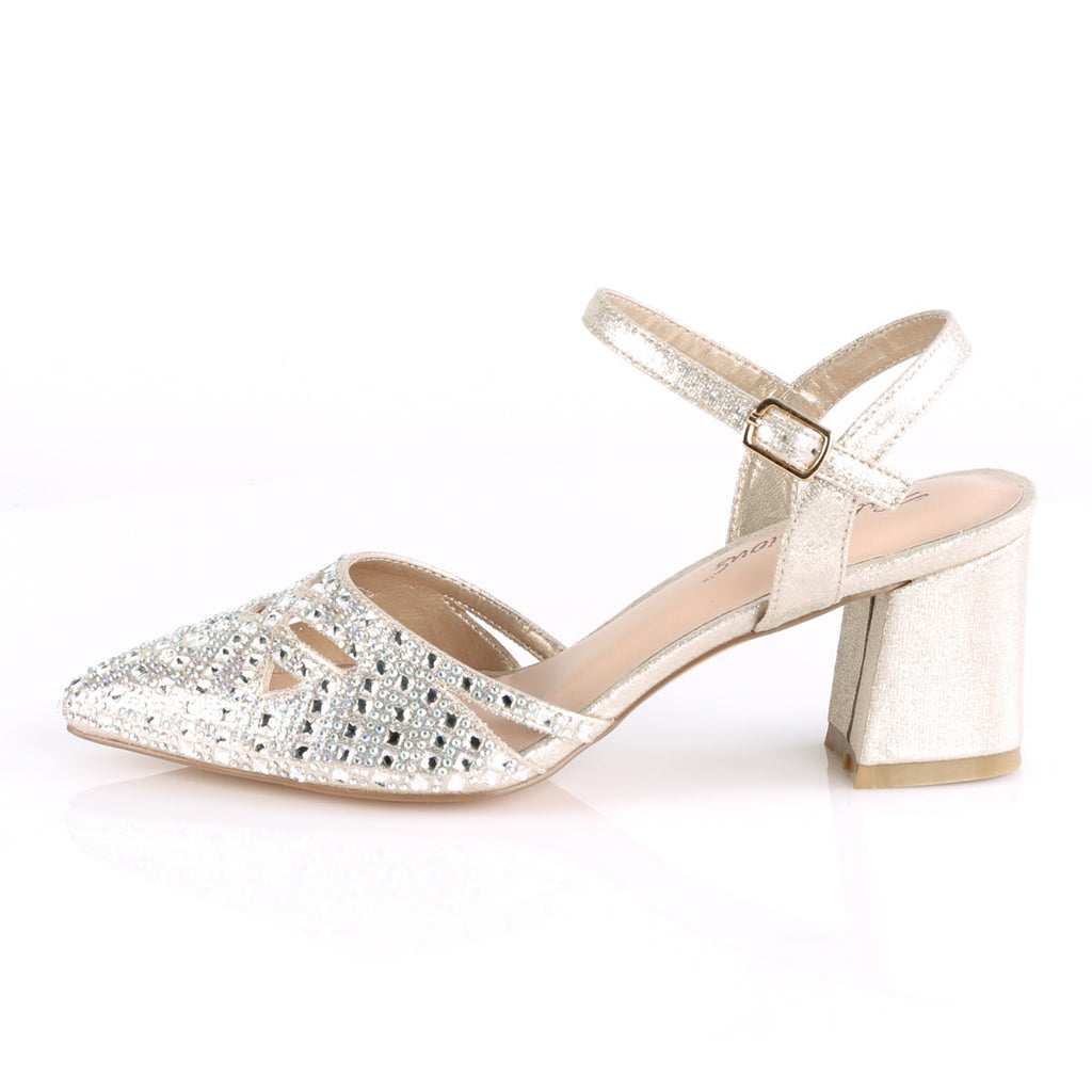 Fabulicious Womens Pumps FAYE-06 Champagne Shimmering Fabric