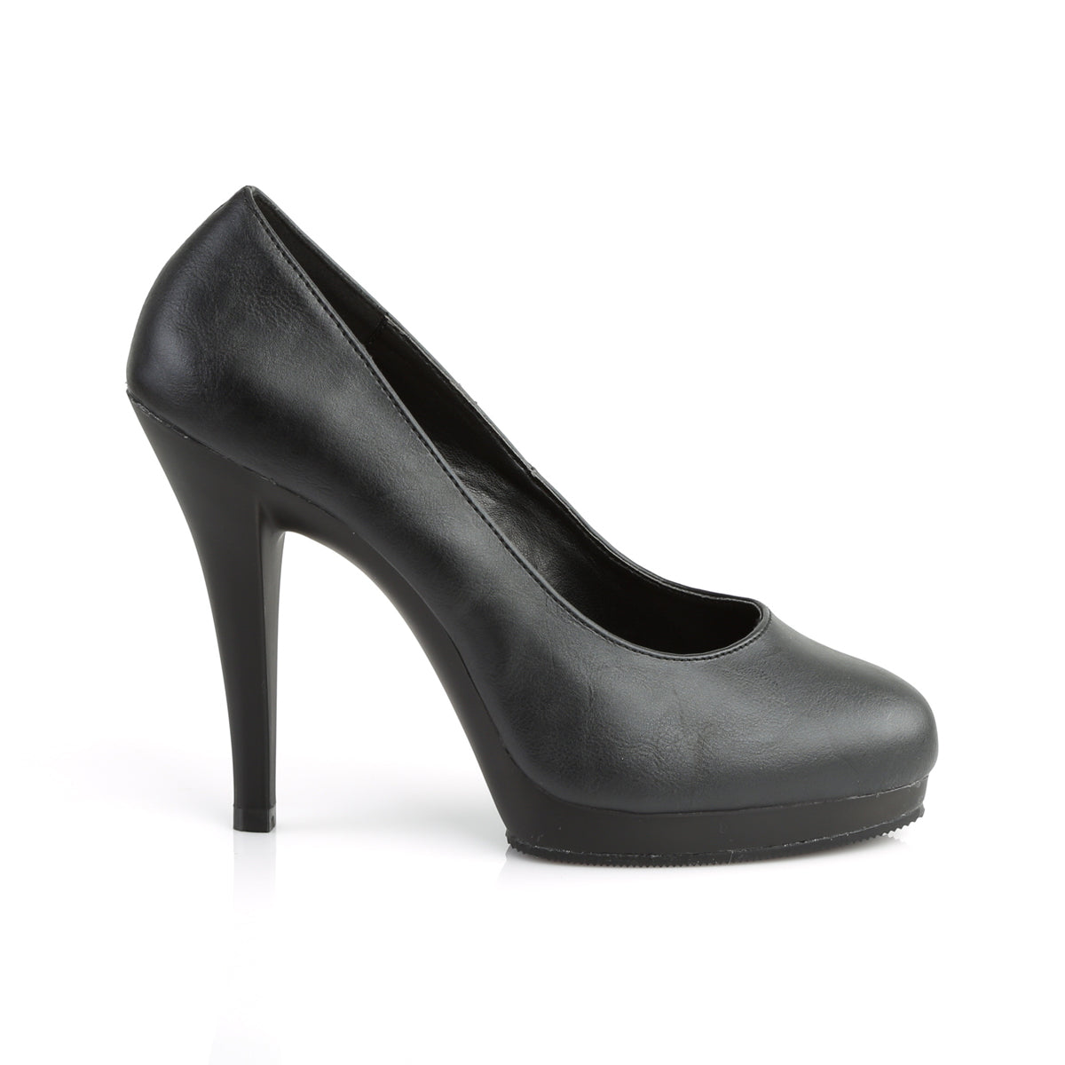Pleaser Pink Label Womens Pumps FLAIR-480 Blk Pu/Blk Matte