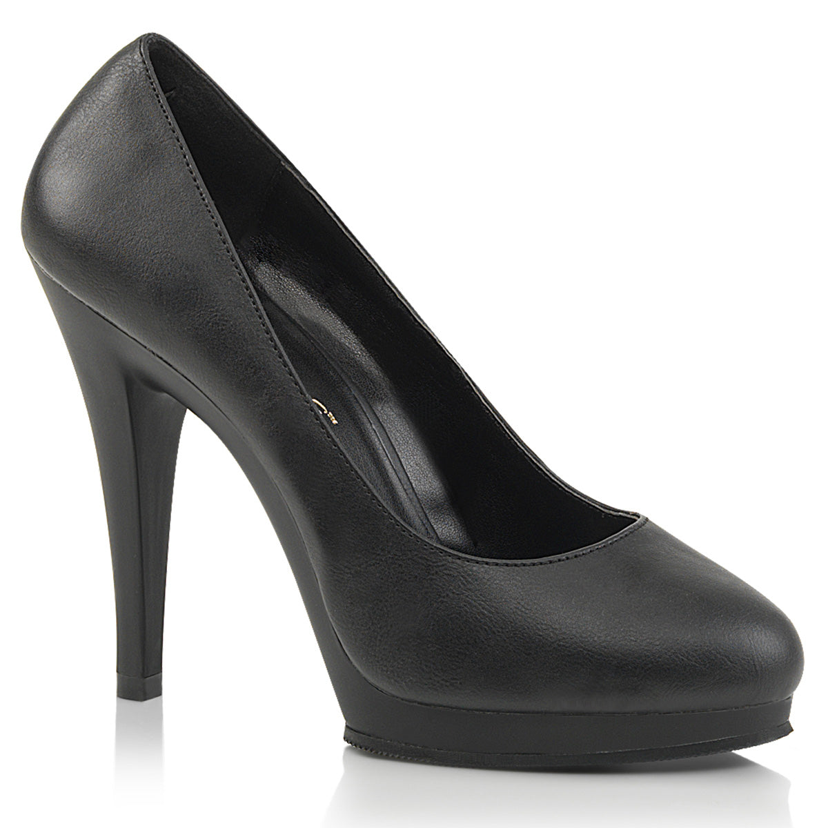 Pleaser Pink Label Womens Pumps FLAIR-480 Blk Pu/Blk Matte