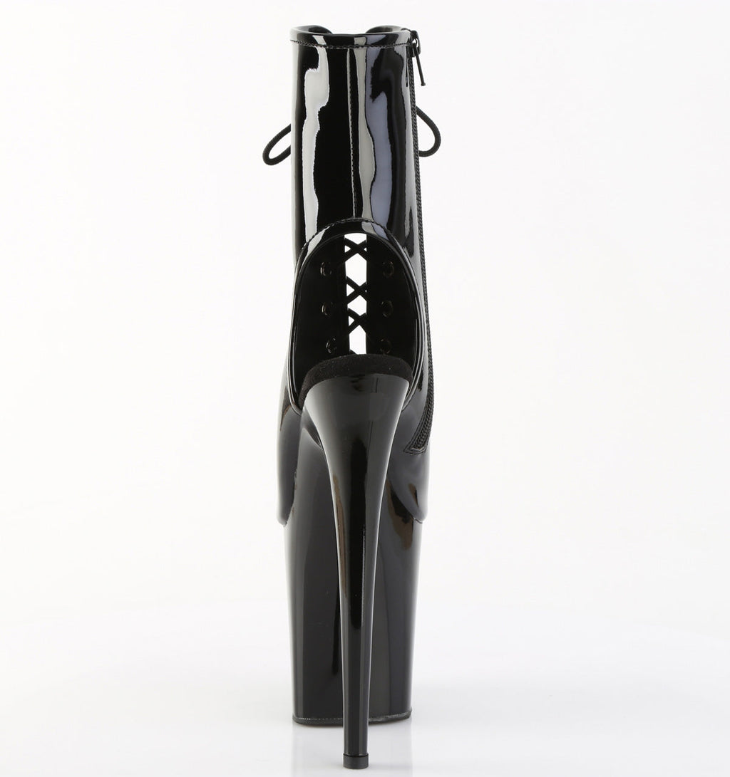 Pleaser Women's Platform Shoes FLAMINGO-1016 Blk Pat/Blk