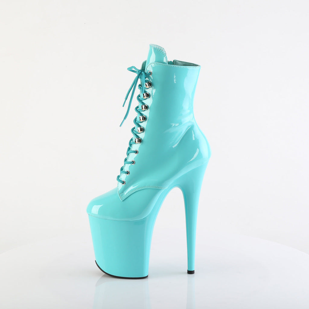 Pleaser Women's Platform Shoes FLAMINGO-1020 Aqua Pat/Aqua
