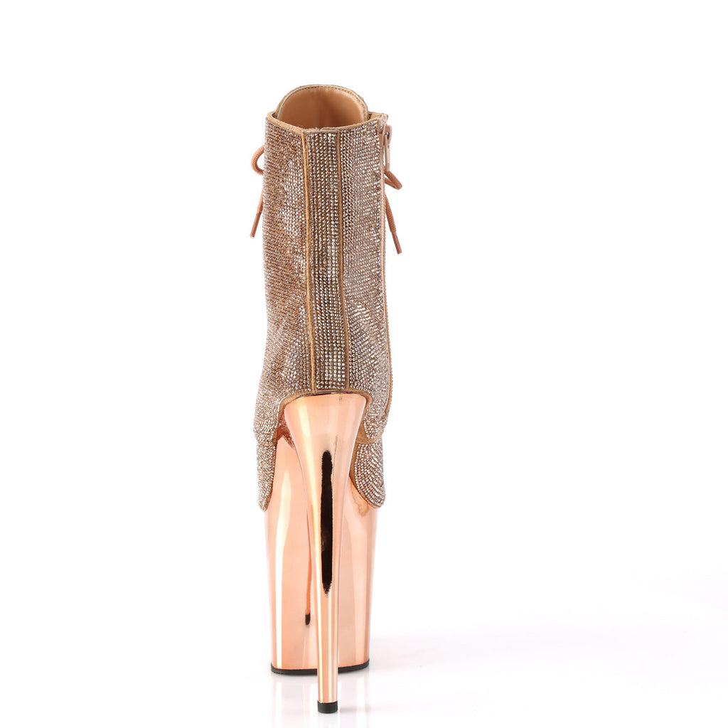 Pleaser  Ankle Boots FLAMINGO-1020CHRS Rose Gold RS/Rose Gold Chrome