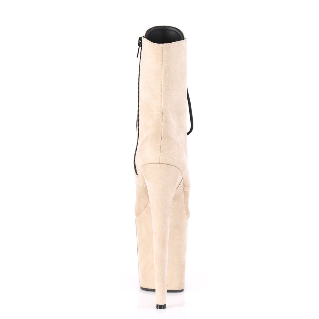 Pleaser Womens Ankle Boots FLAMINGO-1020FS Beige Faux Suede/Beige Faux Suede