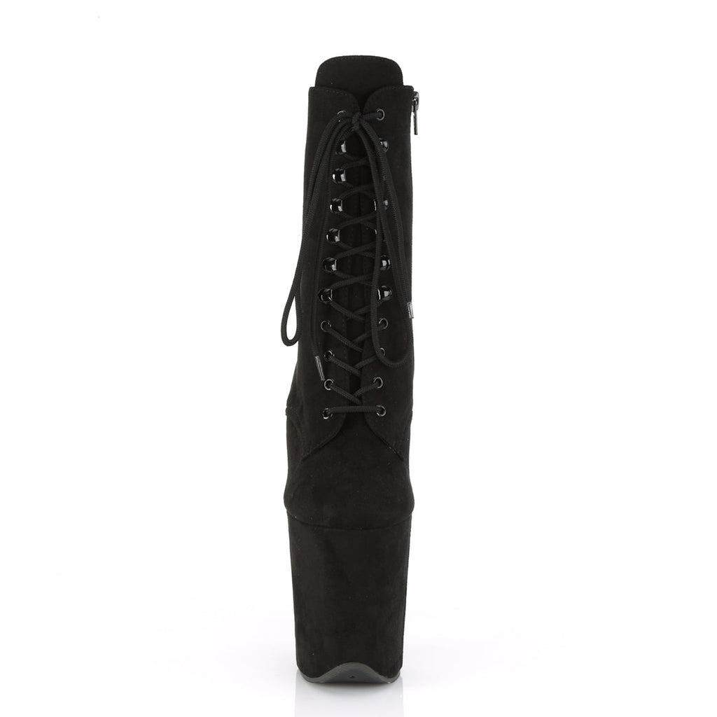 Pleaser Women's Platform Shoes FLAMINGO-1020FS Blk Faux Suede/Blk Faux Suede
