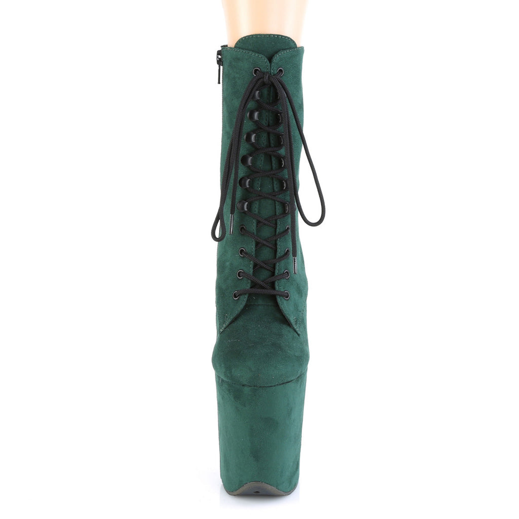 Pleaser Womens Ankle Boots FLAMINGO-1020FS Emerald Green F. Suede/Emerald Green F.Suede