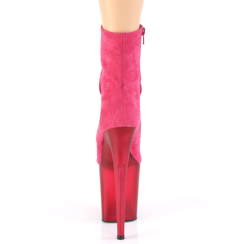 Pleaser Womens Ankle Boots FLAMINGO-1020FST H. Pink Faux Suede/Frosted H. Pink