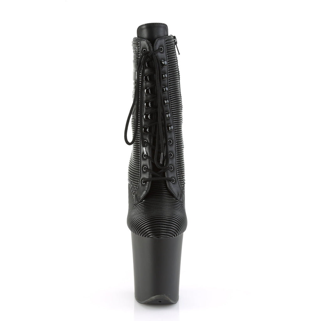 Pleaser Womens  FLAMINGO-1020PK Blk Quilted Faux Leather/Blk Matte