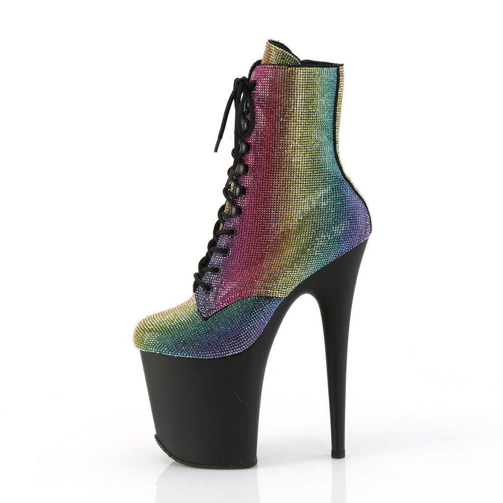 Pleaser  Ankle Boots FLAMINGO-1020RS Rainbow RS/Blk Matte