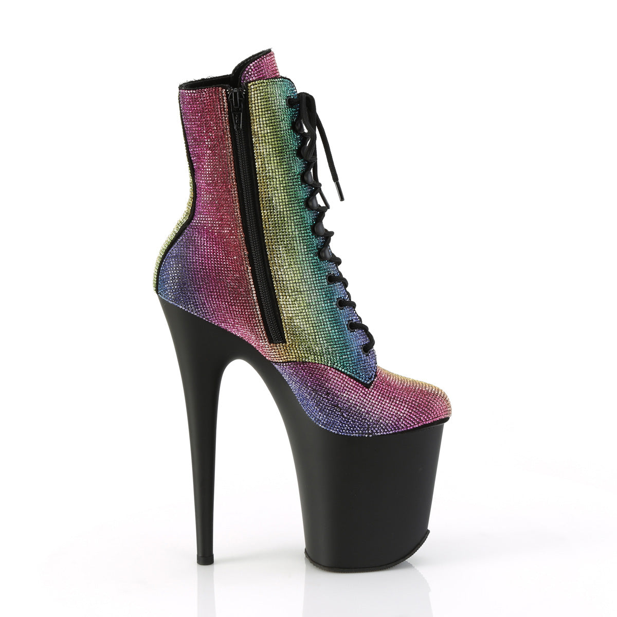 Pleaser  Ankle Boots FLAMINGO-1020RS Rainbow RS/Blk Matte