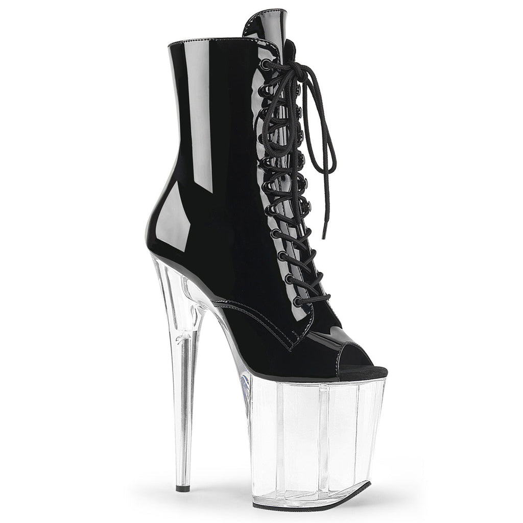 Pleaser Womens Ankle Boots FLAMINGO-1021 Blk Pat/Clr