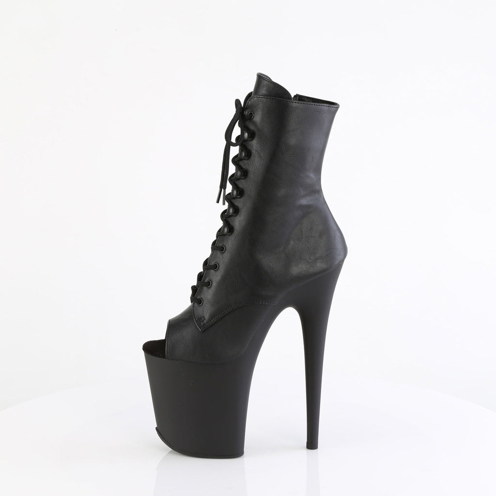 Pleaser   FLAMINGO-1021 Blk Faux Leather/Blk Matte