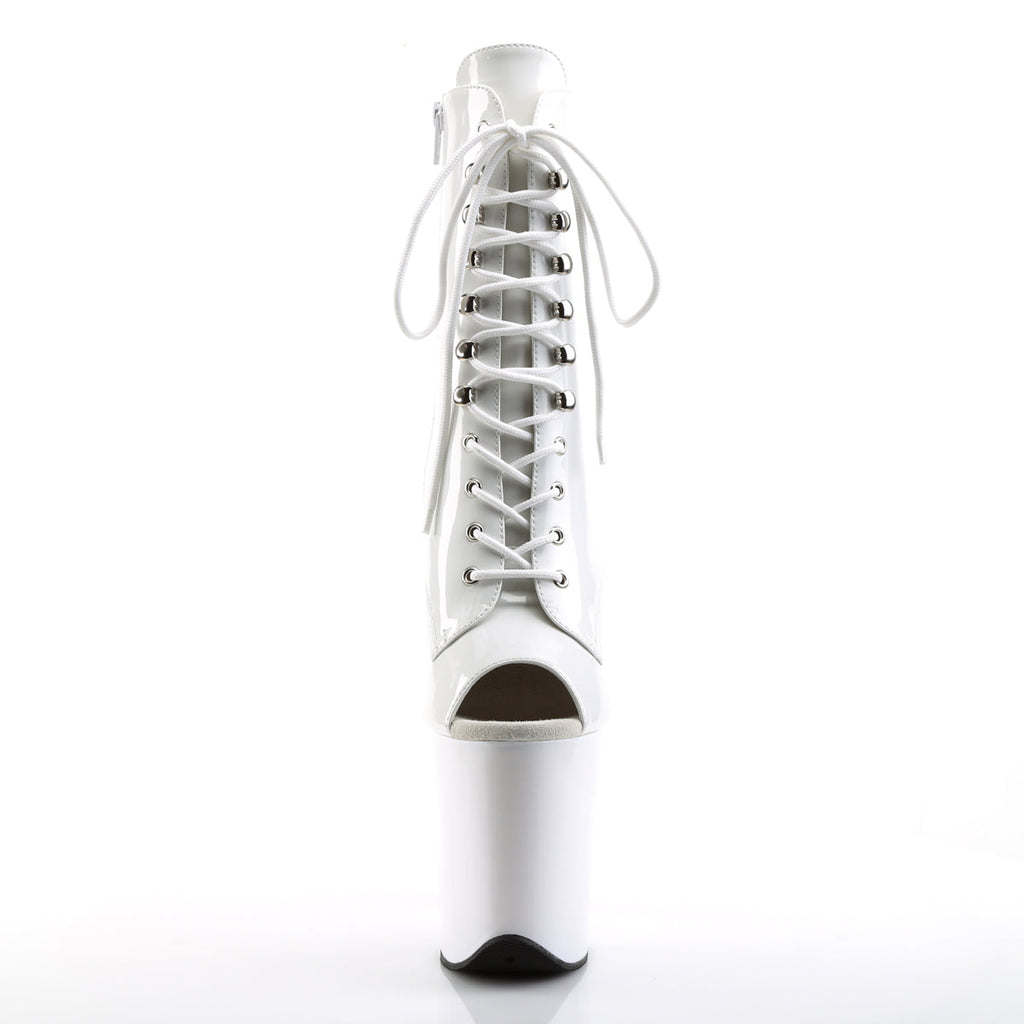 Pleaser Womens Ankle Boots FLAMINGO-1021 Wht Pat/Wht