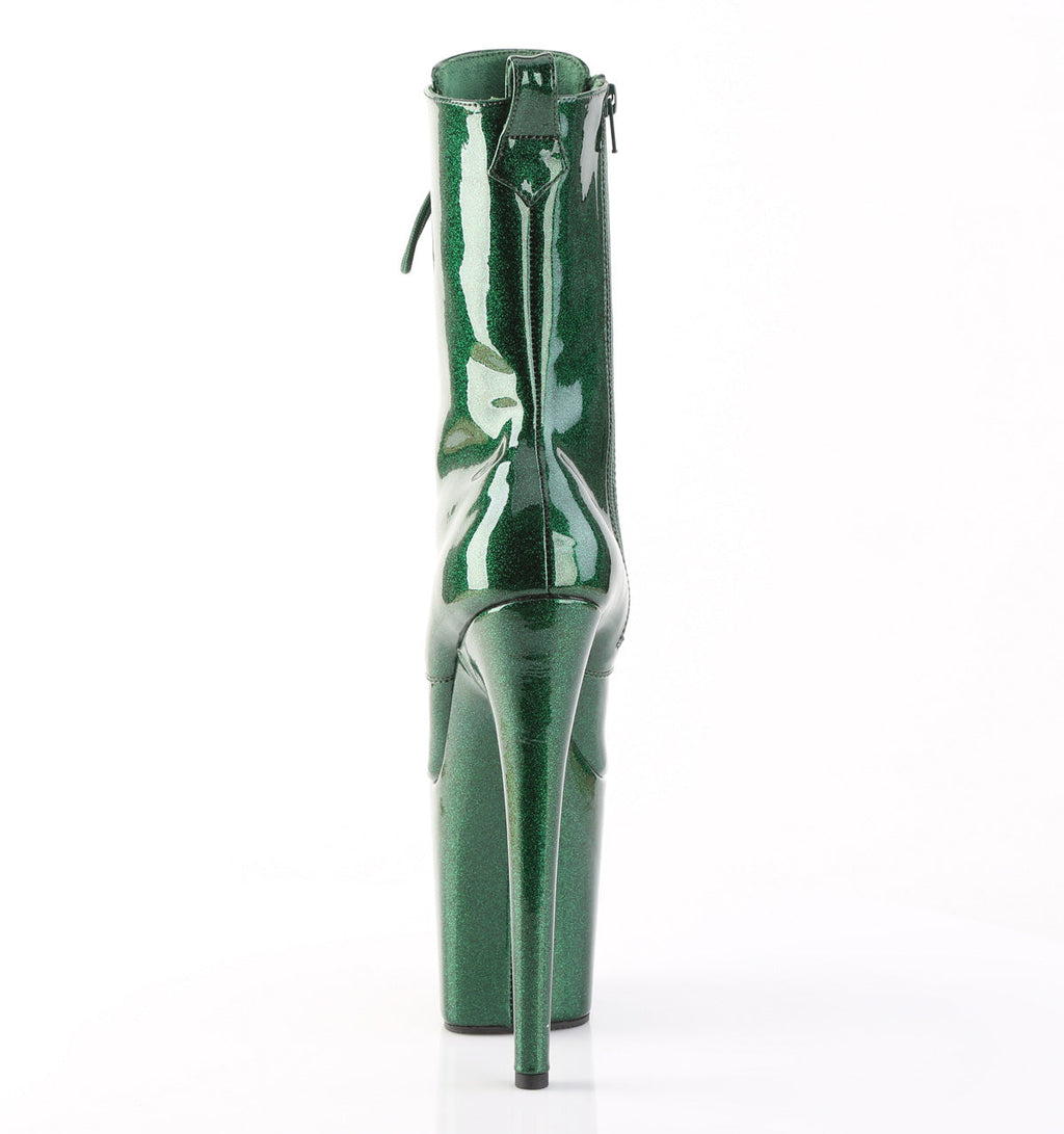 Pleaser Women's Platform Shoes FLAMINGO-1040GP Emerald Green Glitter Pat/M