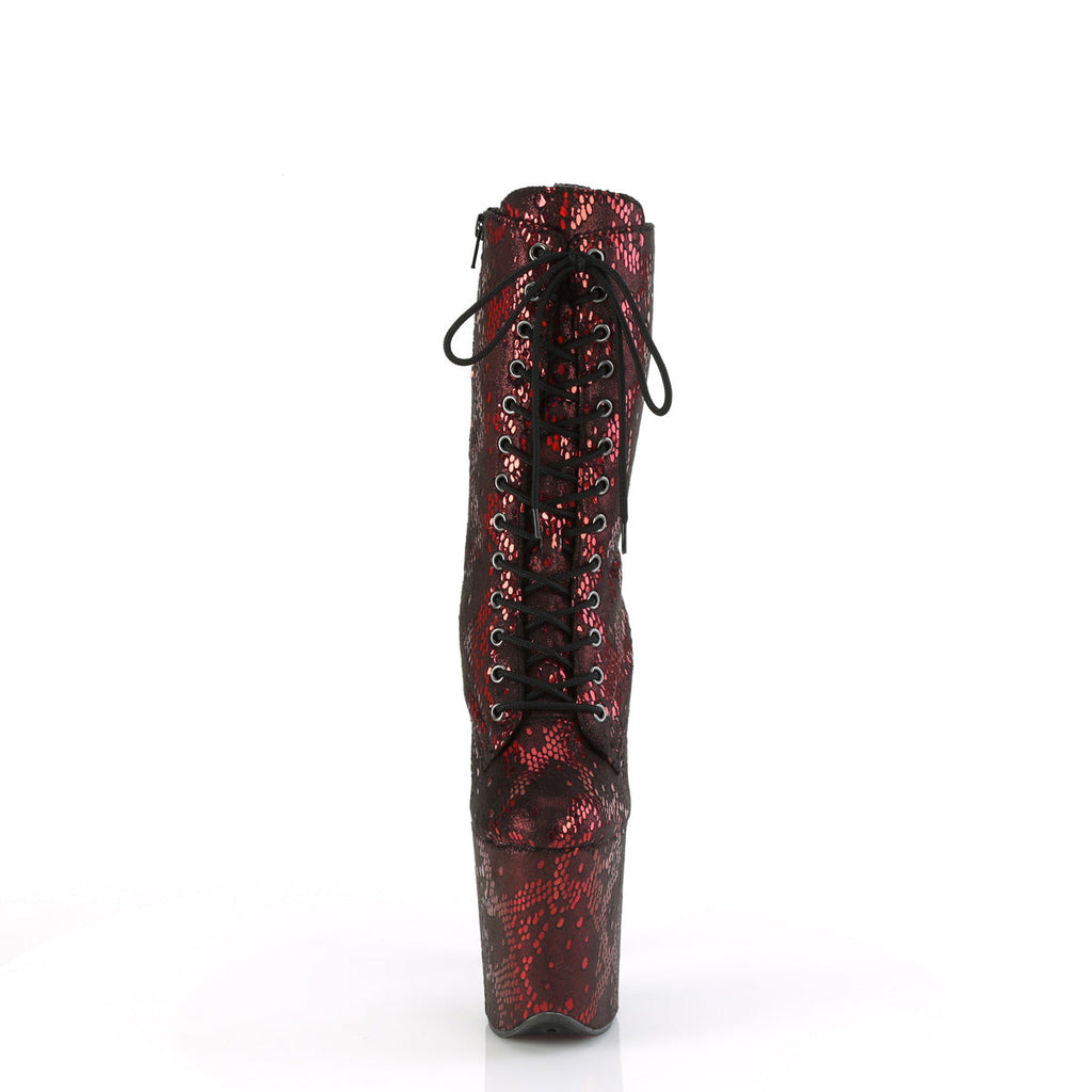 Pleaser   FLAMINGO-1040SPF Red Metallic Snake Print Fabric/M