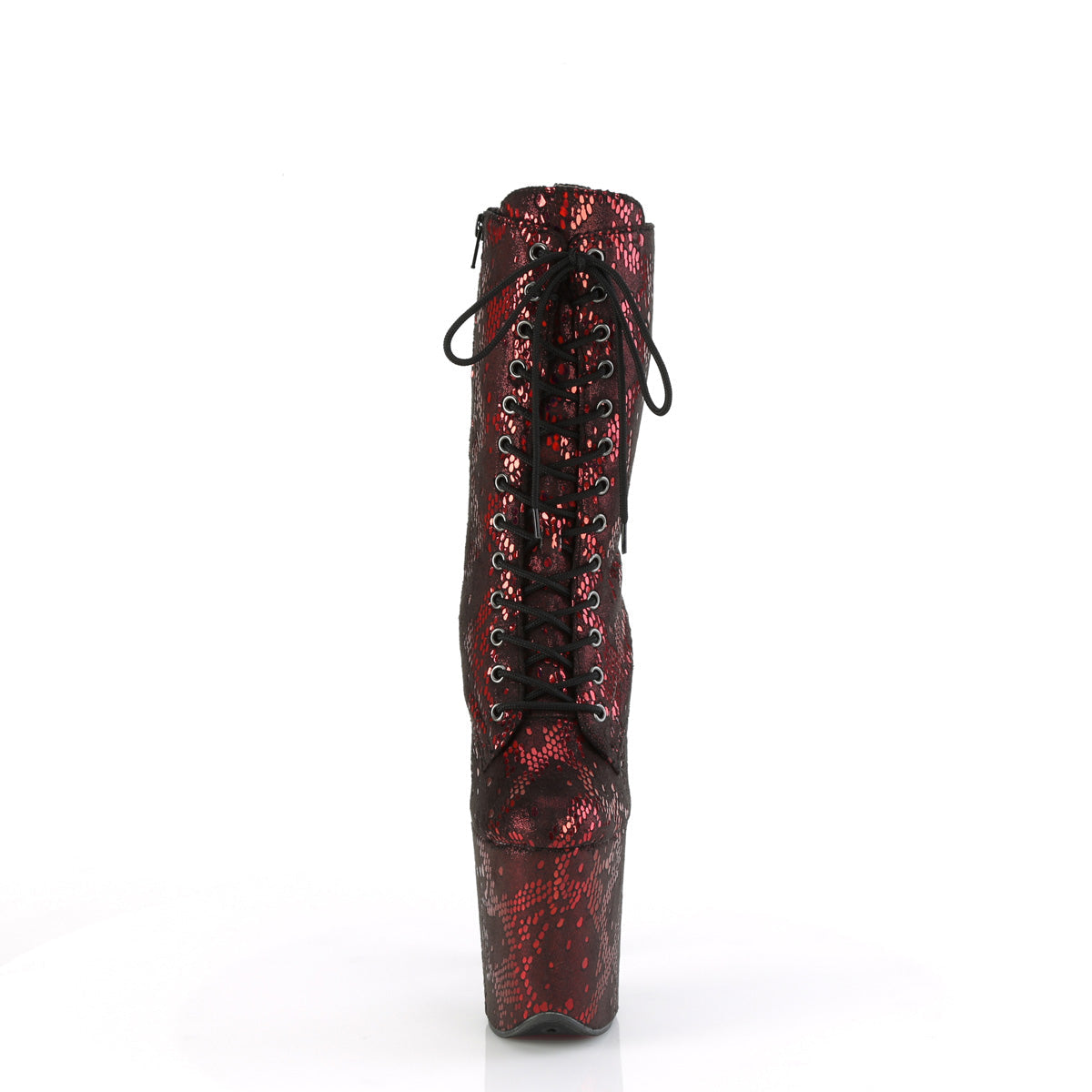 Pleaser   FLAMINGO-1040SPF Red Metallic Snake Print Fabric/M
