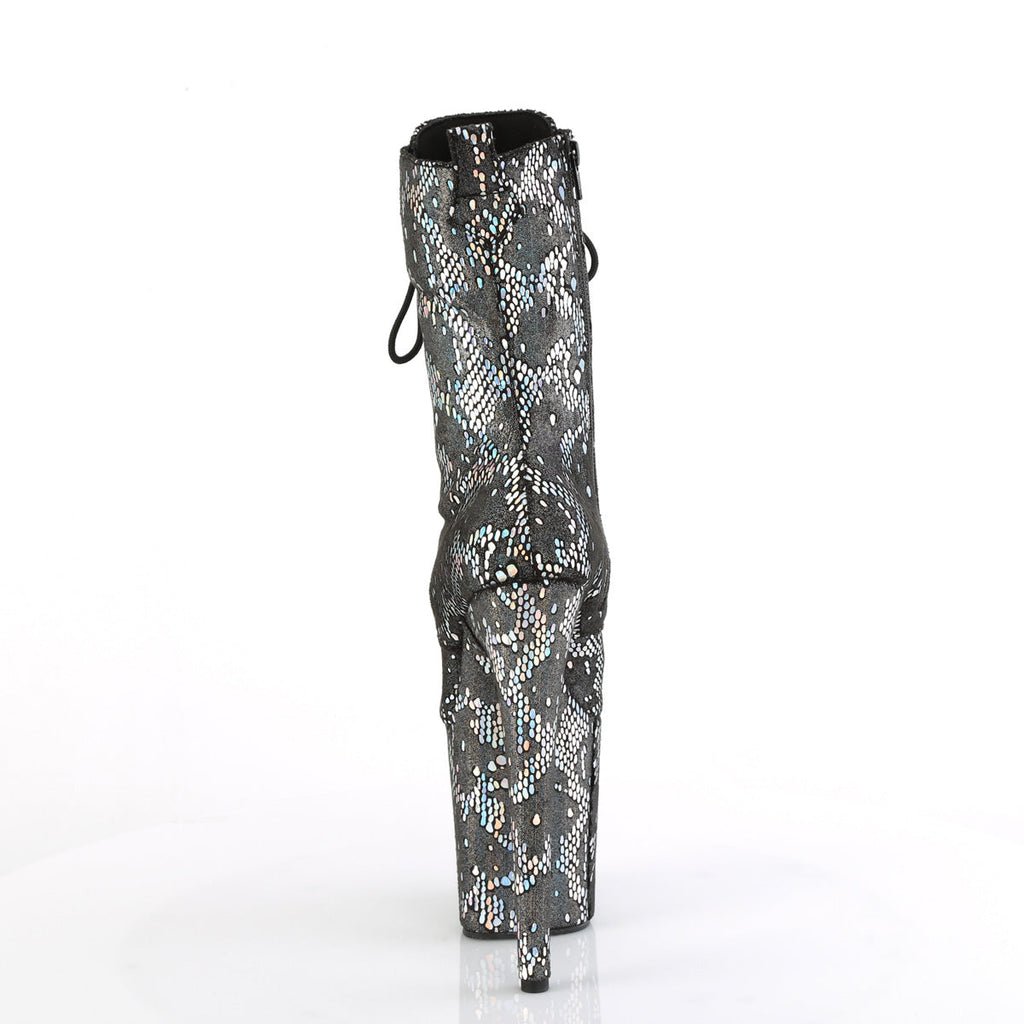 Pleaser   FLAMINGO-1040SPF Silver Metallic Holo Snake Print Fabric/M