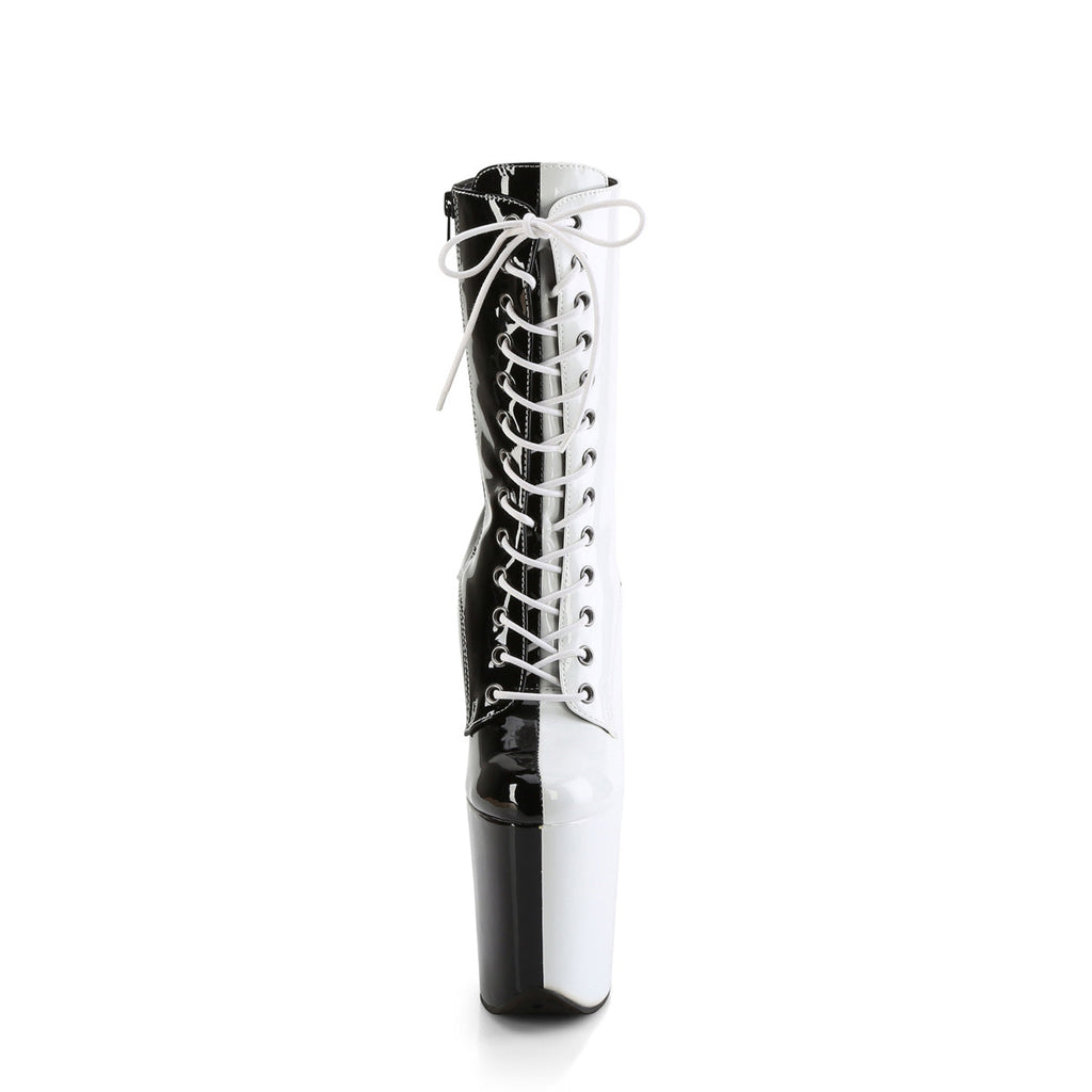 Pleaser   FLAMINGO-1040TT Blk-Wht Pat/Blk-Wht