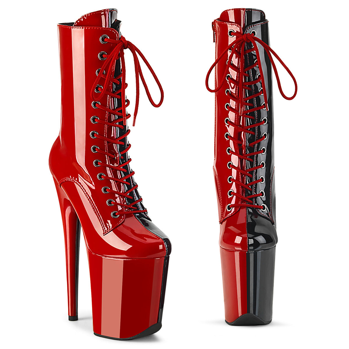 Pleaser   FLAMINGO-1040TT Red-Blk Pat/Red-Blk
