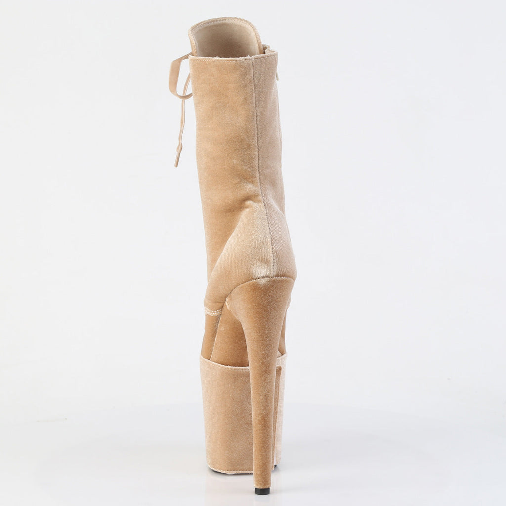 Pleaser Women's Platform Shoes FLAMINGO-1045VEL Cream Velvet/M