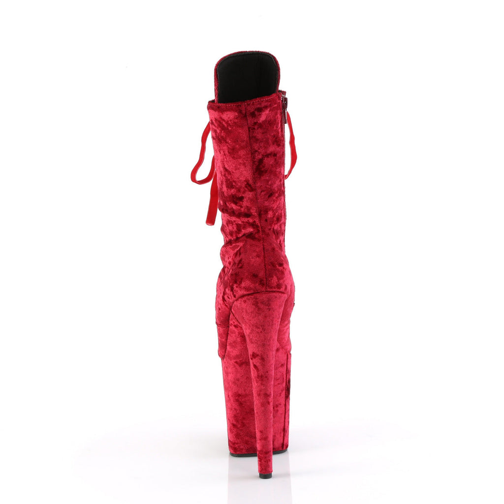 Pleaser  Ankle Boots FLAMINGO-1045VEL Red Velvet/Red Velvet