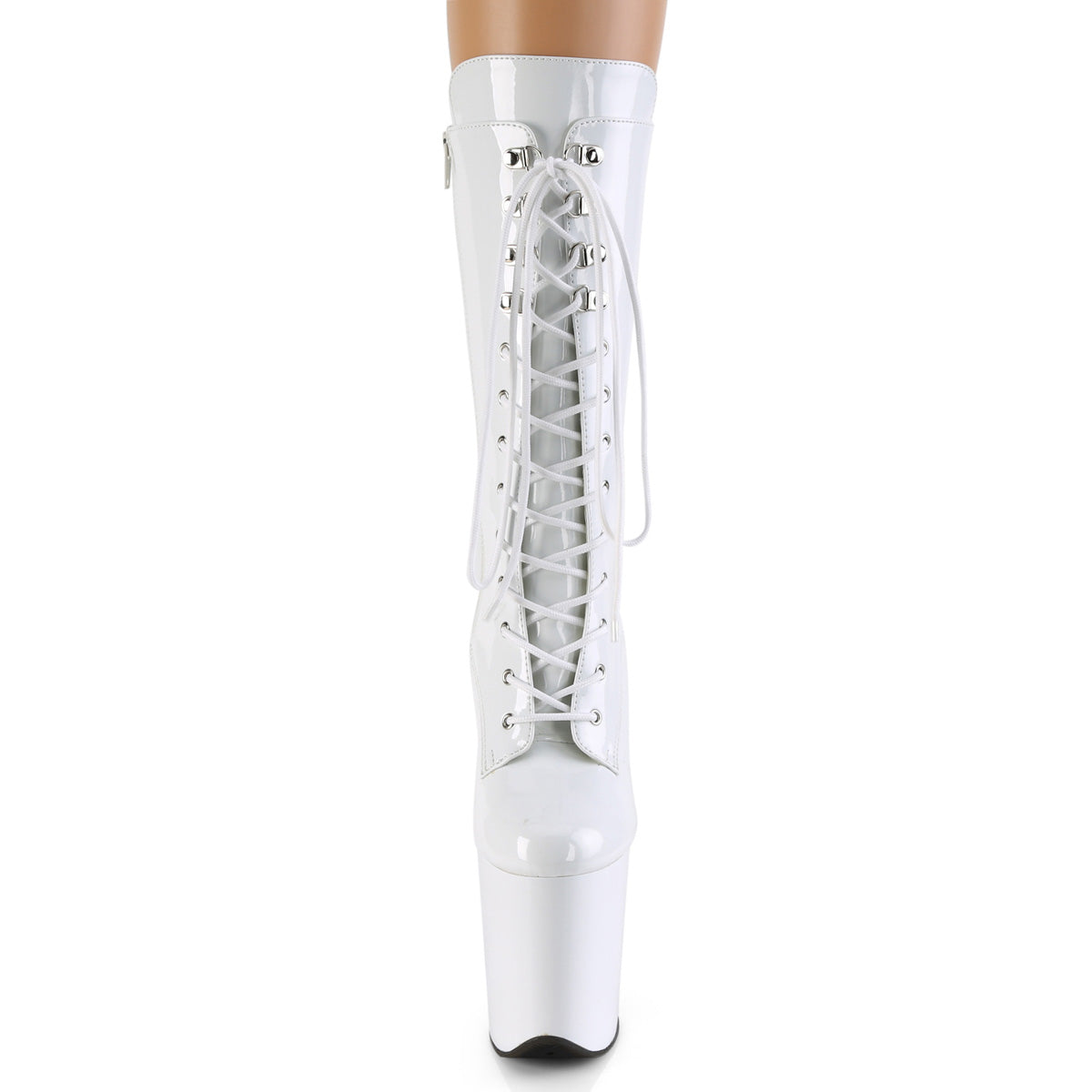 Pleaser Women's Platform Shoes FLAMINGO-1050 Wht Pat/Wht