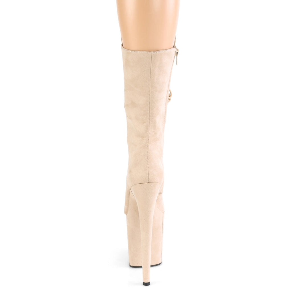 Pleaser Womens Ankle Boots FLAMINGO-1050FS Beige Faux Suede/Beige Faux Suede