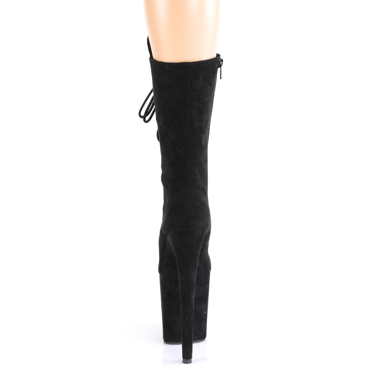 Pleaser Women's Platform Shoes FLAMINGO-1050FS Blk Faux Suede/Blk Faux Suede