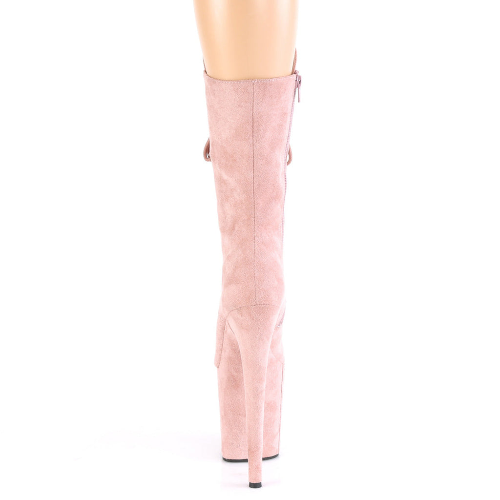 Pleaser Womens Ankle Boots FLAMINGO-1050FS Dusty Blush F. Suede/Dusty Blush F.Suede
