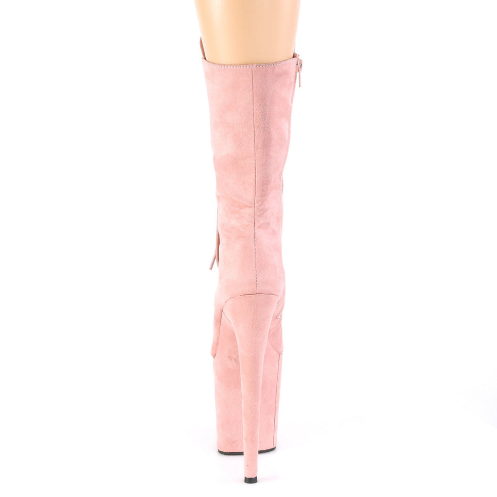 Pleaser Womens Ankle Boots FLAMINGO-1050FS B. Pink Faux Suede/B. Pink Faux Suede