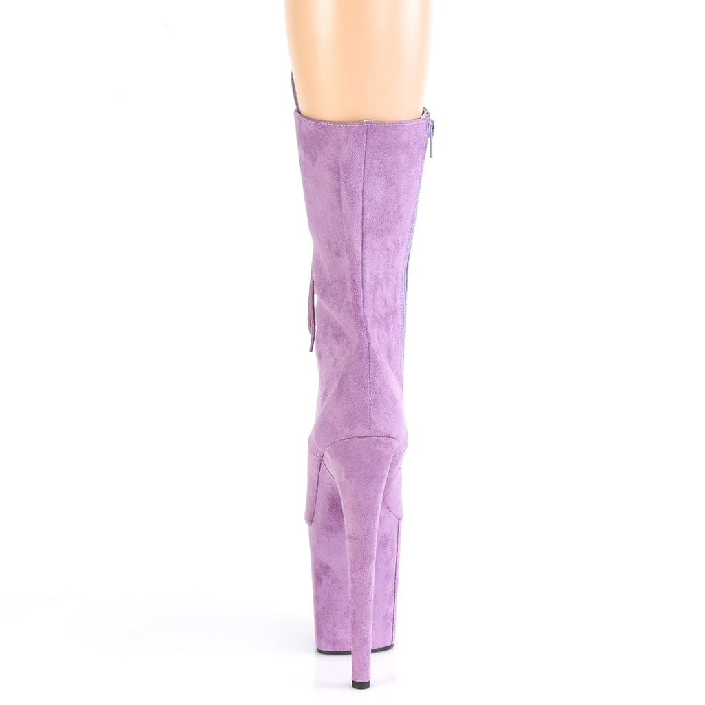 Pleaser Womens Ankle Boots FLAMINGO-1050FS Lilac Faux Suede/Lilac Faux Suede
