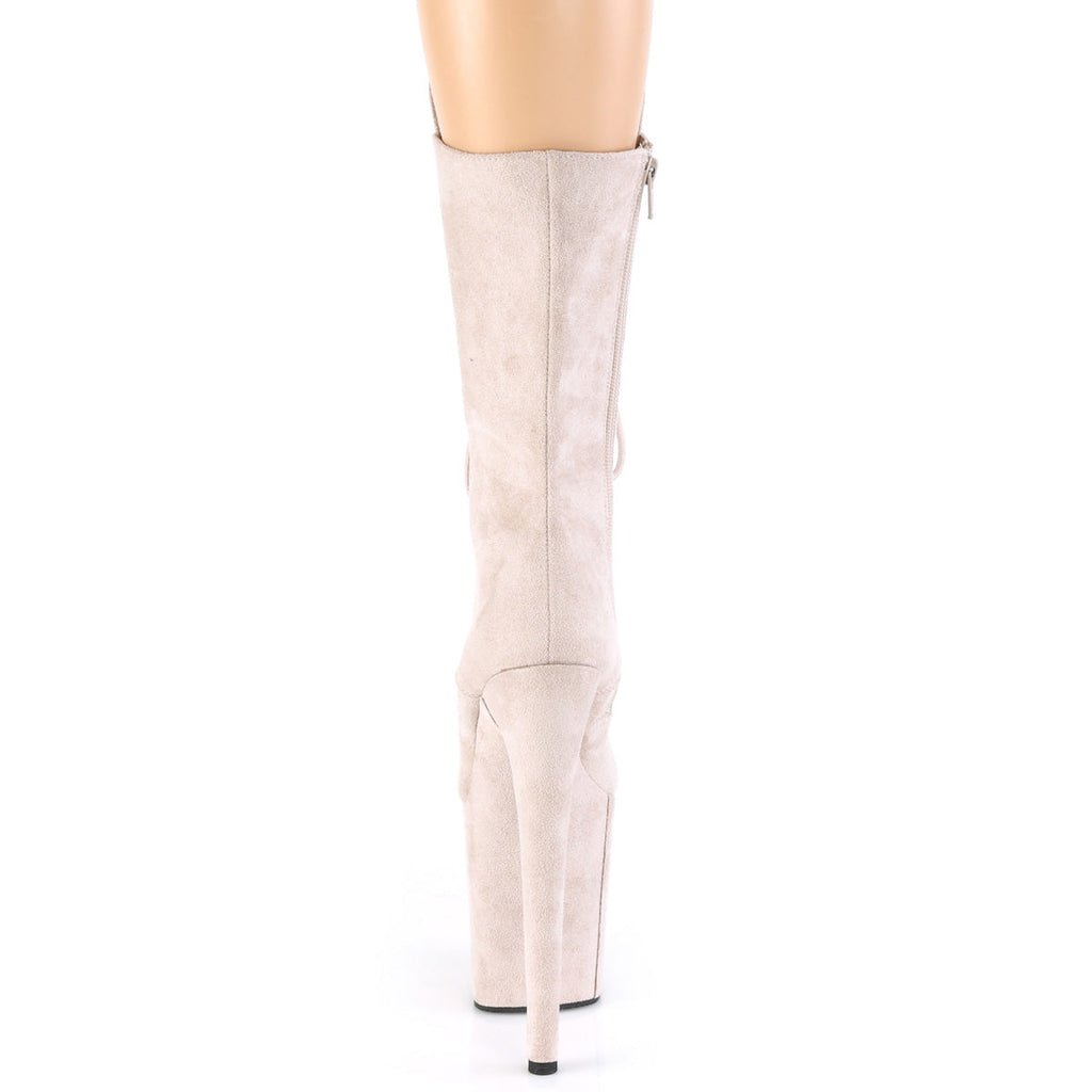 Pleaser Womens Ankle Boots FLAMINGO-1050FS Nude Faux Suede/Nude Faux Suede