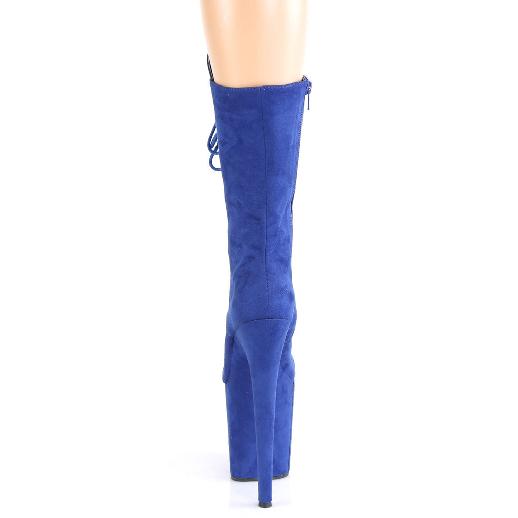 Pleaser Womens Ankle Boots FLAMINGO-1050FS Royal Blue Faux Suede/Royal Blue Faux Suede