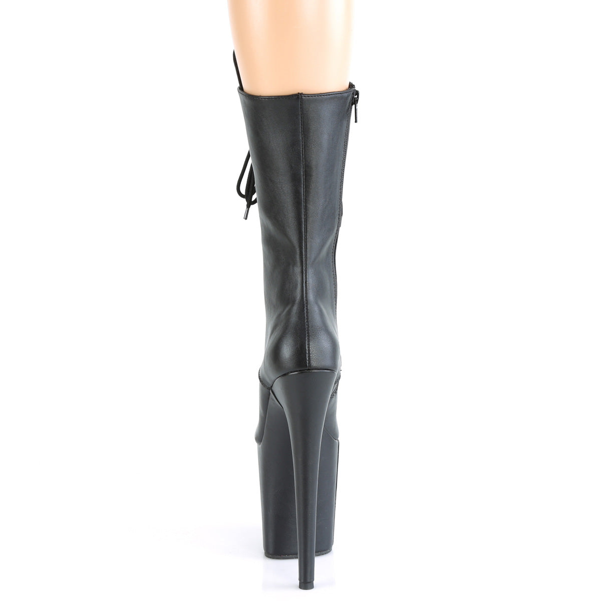 Pleaser Women's Platform Shoes FLAMINGO-1050WR Blk Faux Leather/Blk Faux Leather