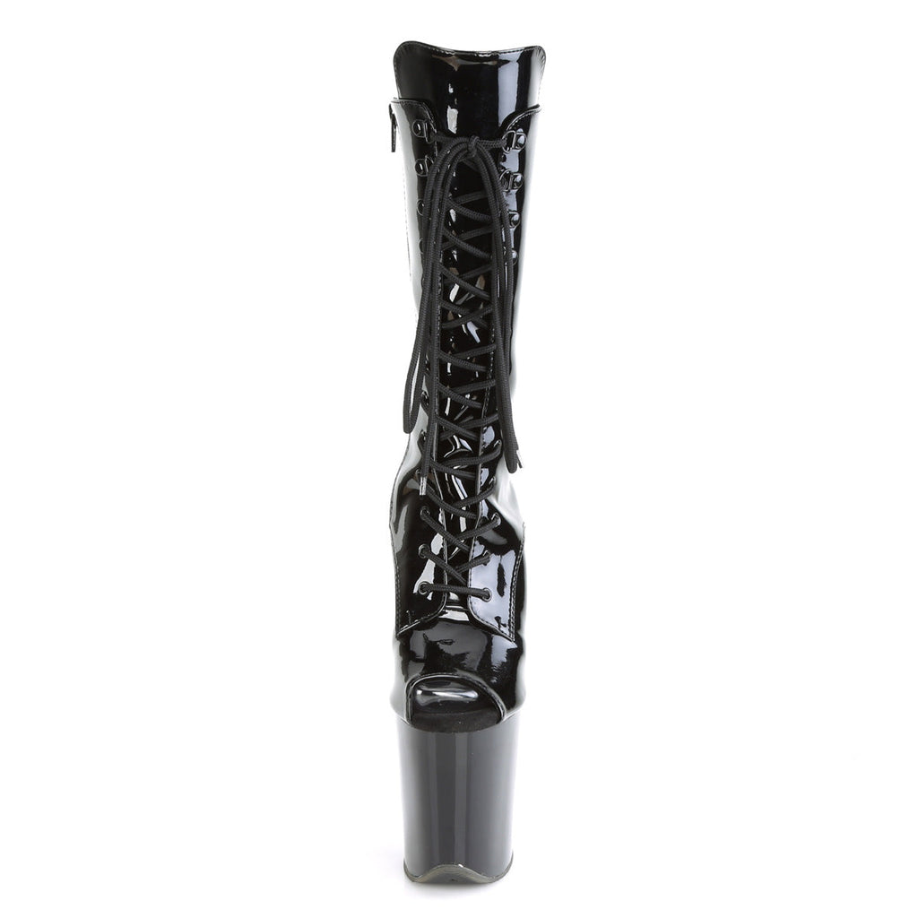 Pleaser Womens Ankle Boots FLAMINGO-1051 Blk Pat/Blk