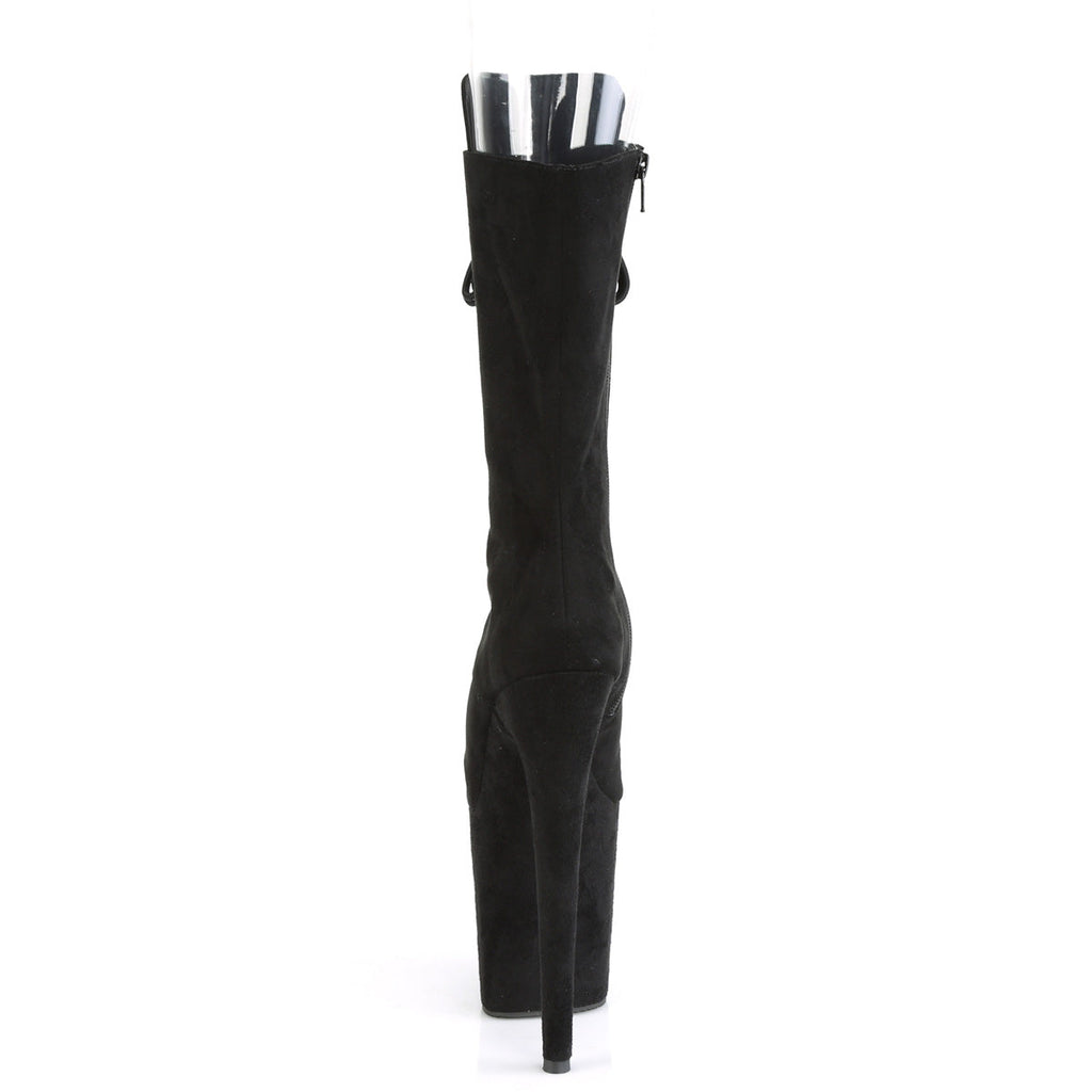 Pleaser Womens Ankle Boots FLAMINGO-1051FS Blk Faux Suede/Blk Faux Suede