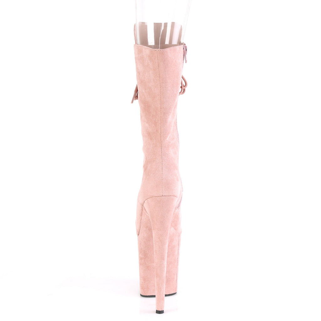 Pleaser Womens Ankle Boots FLAMINGO-1051FS Dusty Blush F. Suede/Dusty Blush F. Suede