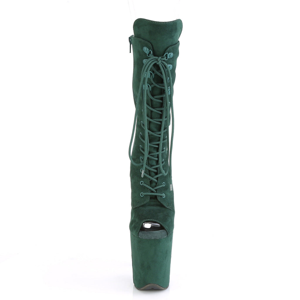 Pleaser Womens Ankle Boots FLAMINGO-1051FS Emerald Green F.Suede/Emerald Green F.Suede
