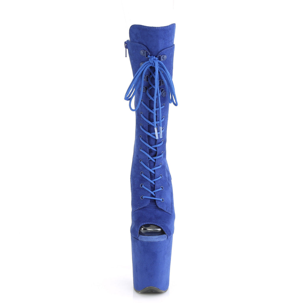 Pleaser Womens Ankle Boots FLAMINGO-1051FS Royal Blue Faux Suede/Royal Blue Faux Suede
