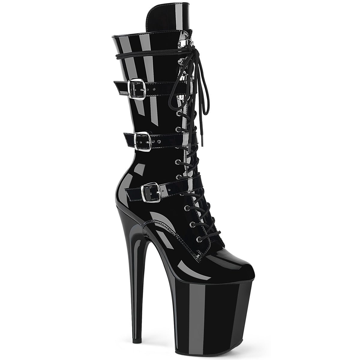 Pleaser   FLAMINGO-1053 Blk Pat/Blk