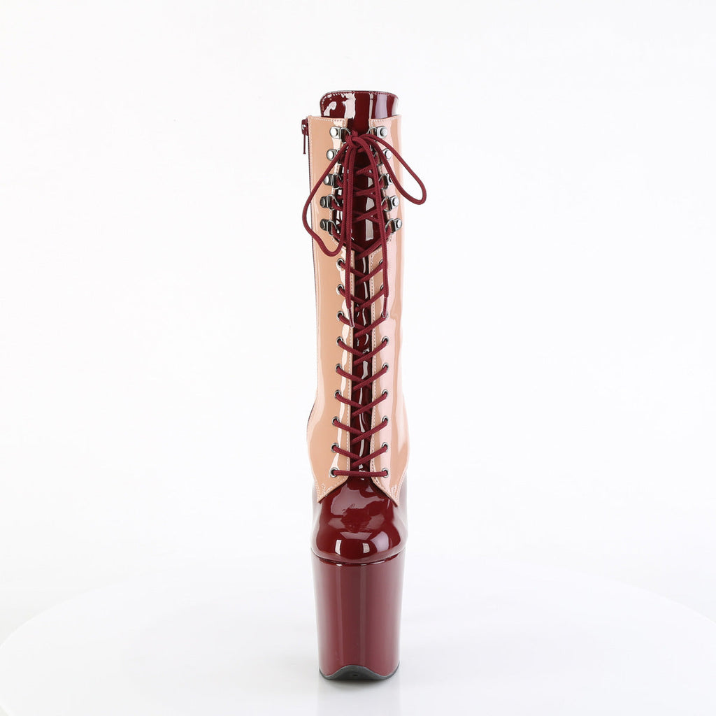Pleaser   FLAMINGO-1054DC Blush-Burgundy Pat/Blush Burgundy