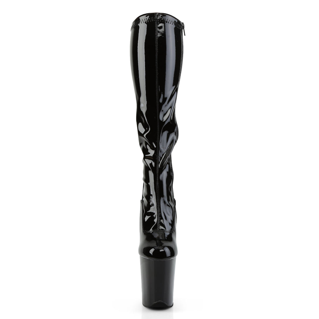 Pleaser Womens Boots FLAMINGO-2000 Blk Str Pat/Blk